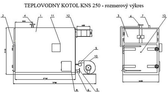 Komes a.s., Teplovodný kotol KNS 250