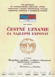 Komes a.s., čestné uznanie